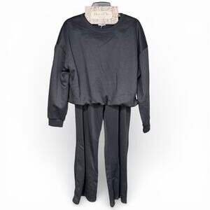 House of Mae Womens Sweat Suit Set Sweatshirt and Sweatpants Bubble Hem Bootcut